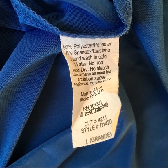 Charlotte Russe Royal Blue & Gold Dress, Size L - Picture 7 of 10